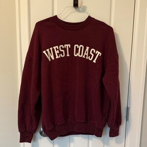 OAK + FORT Maroon Crew Neck Sweater
